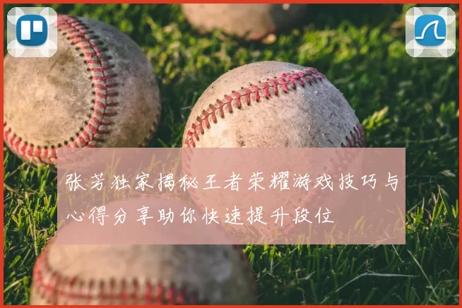 张芳独家揭秘王者荣耀游戏技巧与心得分享助你快速提升段位